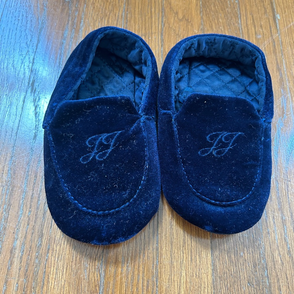 Janie and Jack navy boy slipper